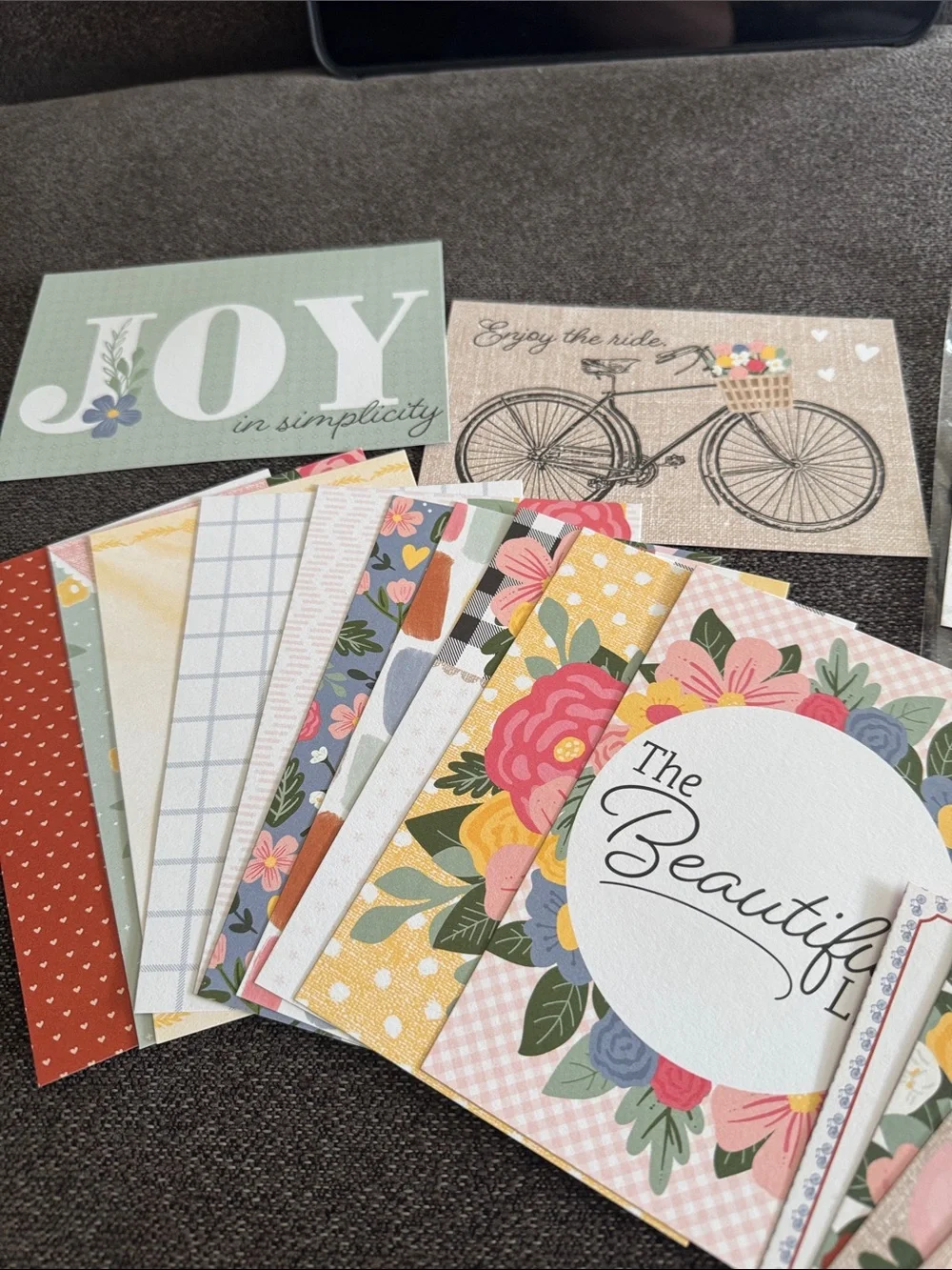 Floral & Plaid Mini Scrapbook Card Pack in Multi-Color by